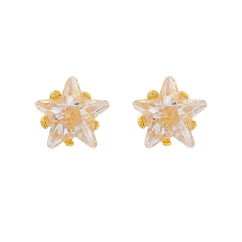 Gold Plated Cz 5mm Sterilized Ear Studs