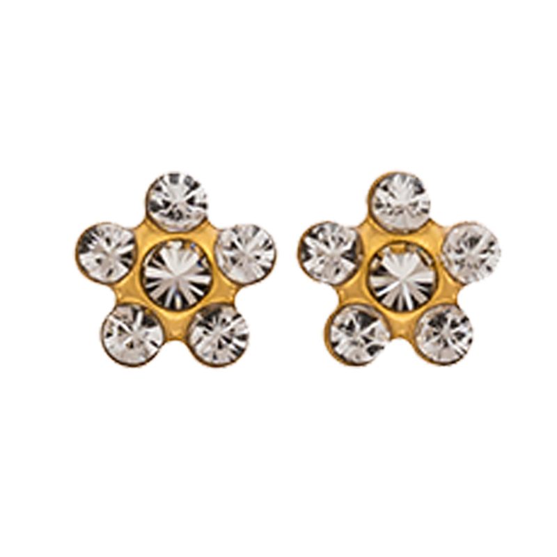 Gold Plated Apr Crystal Sterilized Ear Studs