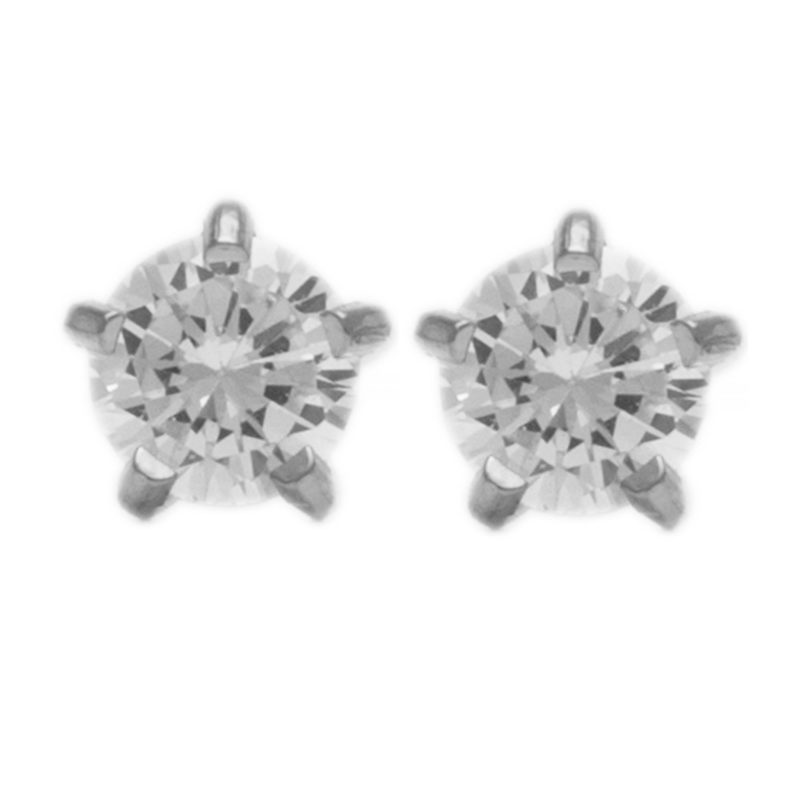 Stainless Steel Large Cubic Zirconia Sterilized Ear Studs