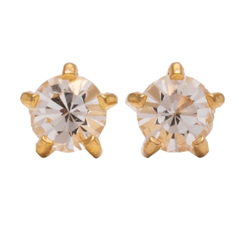 Gold Plated Regular Tiffany Apr Crystal Sterilized Ear Studs