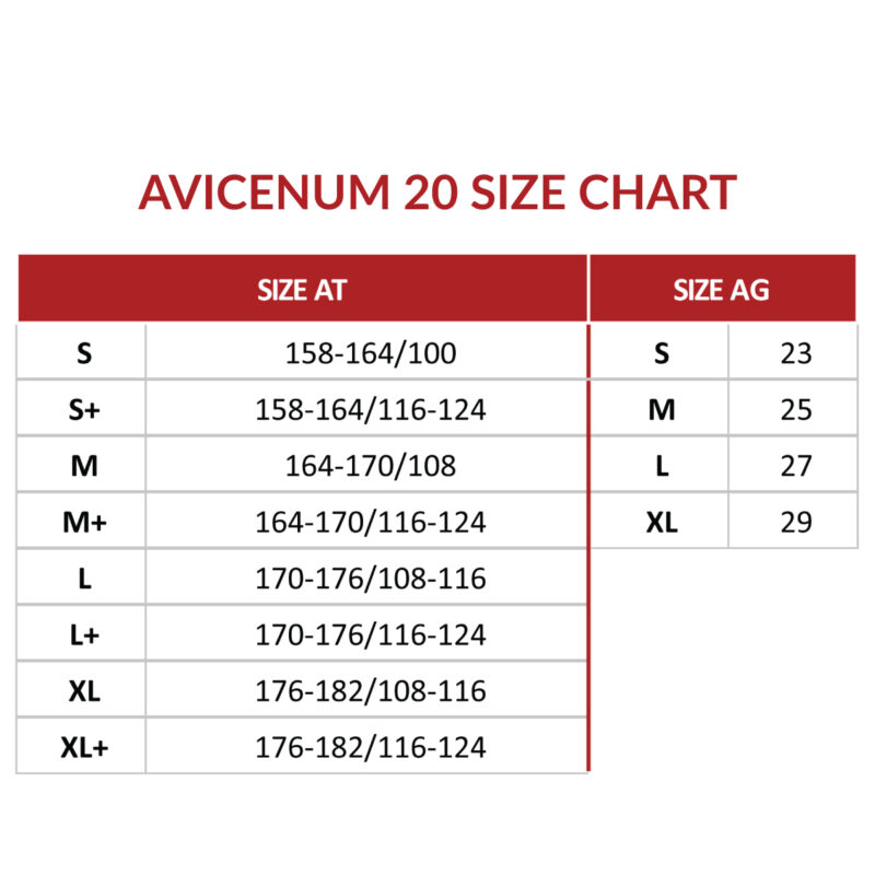 Avicenum 20 size chart